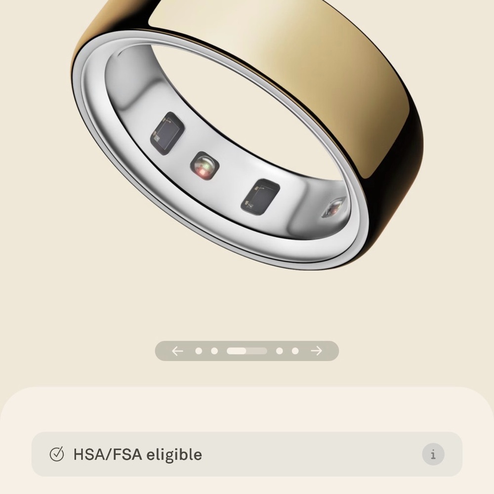 Oura Smart Ring – Gold Smart Wearable Size 9